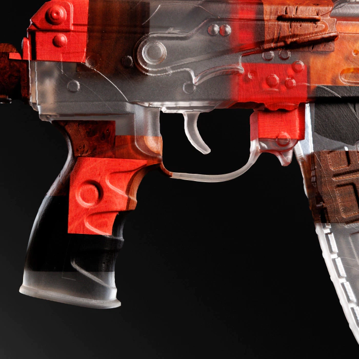 An art object made of premium wood and epoxy resin "AK-17"