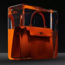 Art object in epoxy resin "Hermes Kelly"