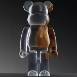 Арт-объект из карагача и эпоксидной смолы "Bearbrick"