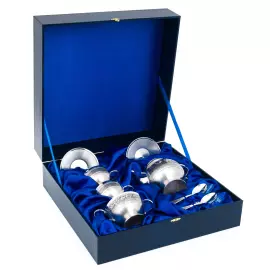 Чайный набор из серебра "Цветы" на 2 персоны