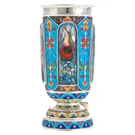 Бокал для вина "Аленький цветочек" финифть Бокал для вина "Аленький цветочек" финифть