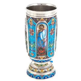 Бокал для вина "Аленький цветочек" финифть Бокал для вина "Аленький цветочек" финифть