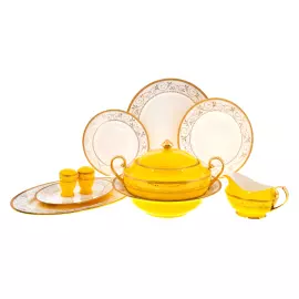 Столовый сервиз "Узоры", 26 предметов, желтый