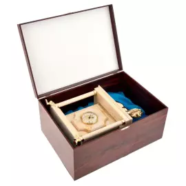 Часы-сейф "Лев" малый (бежевый мрамор)