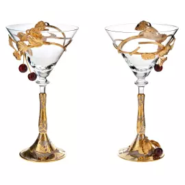 Набор бокалов для мартини "Зимняя вишня" на 2 персоны, Златоуст
