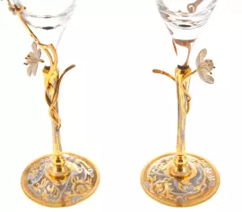 Набор бокалов для мартини "Зимняя вишня" на 2 персоны, Златоуст