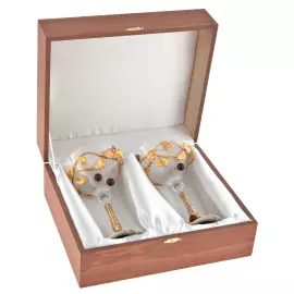 Набор бокалов для мартини "Зимняя вишня" на 2 персоны, Златоуст