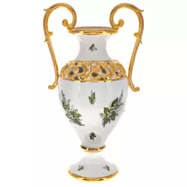 Vase with handles, with a lily of the valley pattern