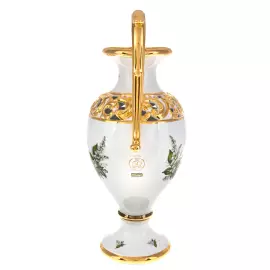 Vase with handles, with a lily of the valley pattern