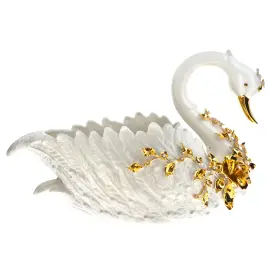 Ваза для фруктов "Лебедь", золотого цвета Ваза для фруктов "Лебедь", золотого цвета