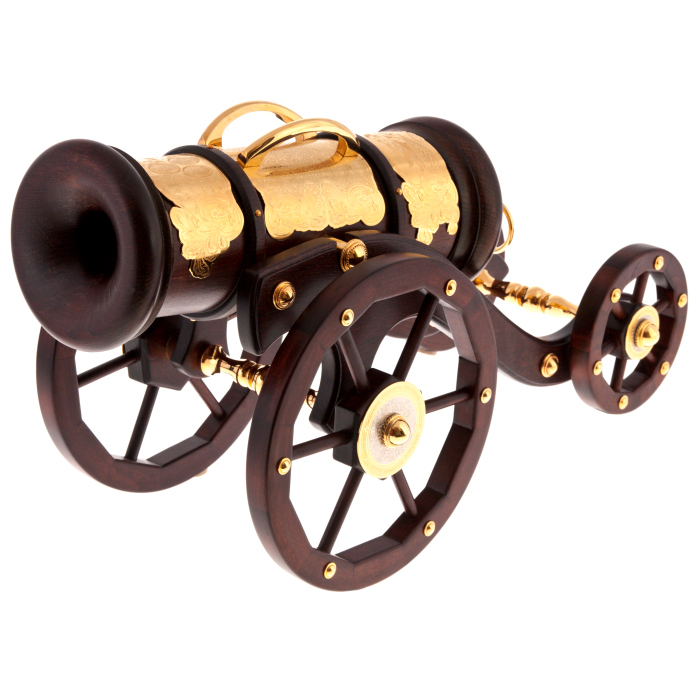 Mini-bar "Cannon" in gold, Zlatoust