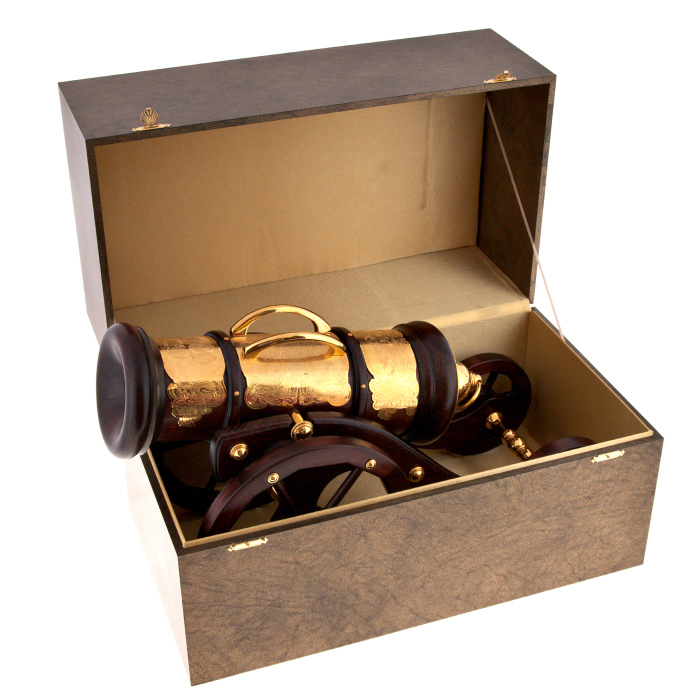 Mini-bar "Cannon" in gold, Zlatoust