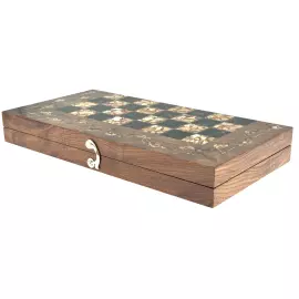 Шахматы из корня дуба и янтаря "Готика"