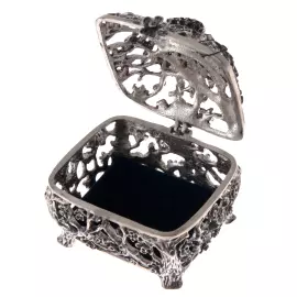 Серебряная шкатулка "Павлин" с чернением