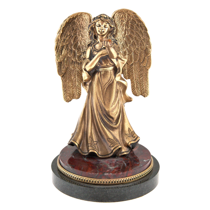 Bronze statuette "Angel" on jasper