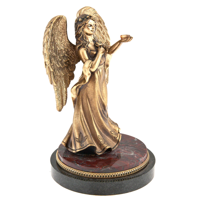 Bronze statuette "Angel" on jasper