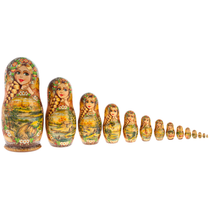 Matryoshka doll for 15 places "Native spaces" (33 cm)