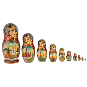 Matryoshka doll for 10 seats "Moscow Kremlin" (31 cm)