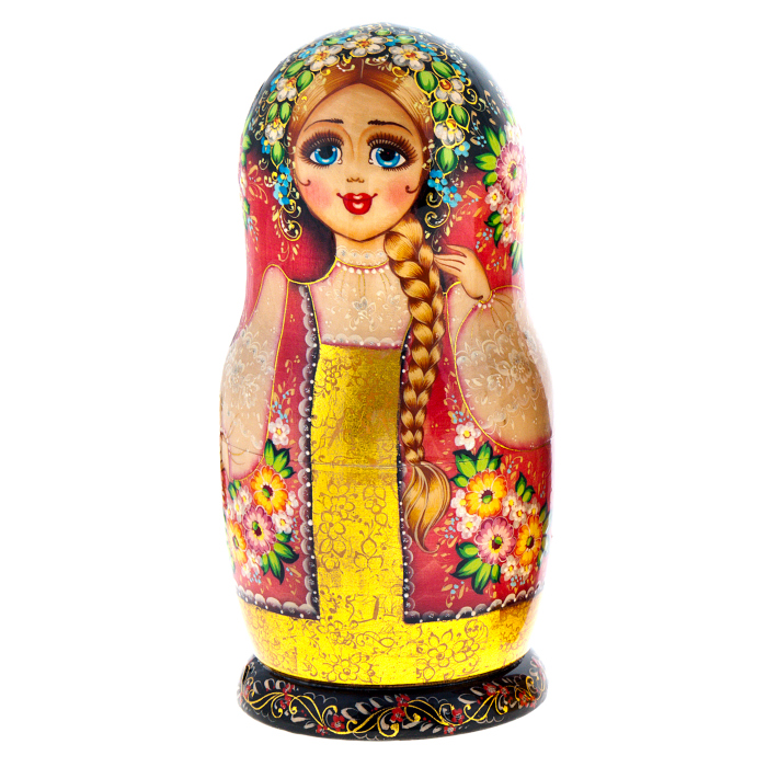 Matryoshka doll for 10 places "Flowers" (25 cm)