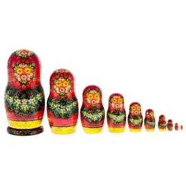 Matryoshka doll for 10 places "Flowers" (25 cm) Matryoshka doll for 10 places "Flowers" (25 cm)