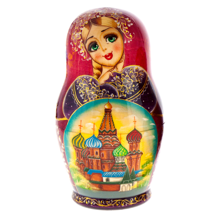 Matryoshka doll for 10 people "St. Basil's Cathedral" 18 cm