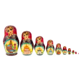 Matryoshka doll for 10 people "St. Basil's Cathedral" 18 cm Matryoshka doll for 10 people "St. Basil's Cathedral" 18 cm