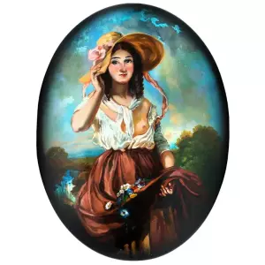 Шкатулка "Цветочница" Корсакова, Федоскино