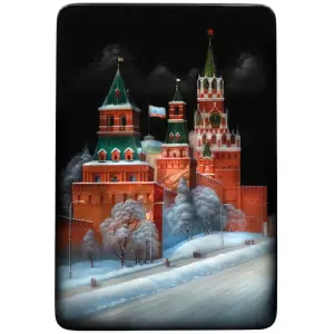 Шкатулка "Башни Кремля" Киселева, Федоскино