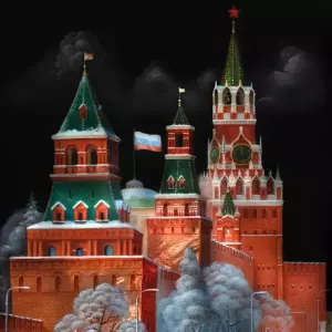 Шкатулка "Башни Кремля" Киселева, Федоскино
