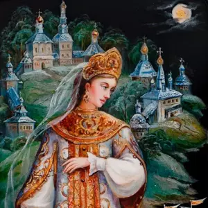 Шкатулка "Любава" Копалина, Федоскино