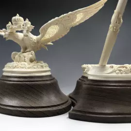 Письменный набор из бивня мамонта "Двуглавый орёл"