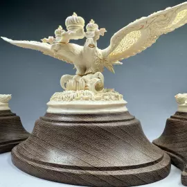 Письменный набор из бивня мамонта "Двуглавый орёл"