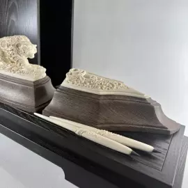 Письменный набор из бивня мамонта "Медведь"