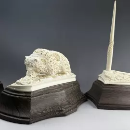 Письменный набор из бивня мамонта "Медведь"