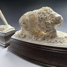 Письменный набор из бивня мамонта "Медведь"