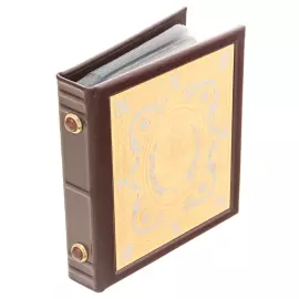 Визитница кожаная с позолоченной вставкой "Традиции Фаберже" Златоуст