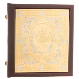 Визитница кожаная с позолоченной вставкой "Традиции Фаберже" Златоуст