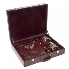 Набор подстаканников "Георгий Победоносец" с подарочной книгой "История Государства Российского"