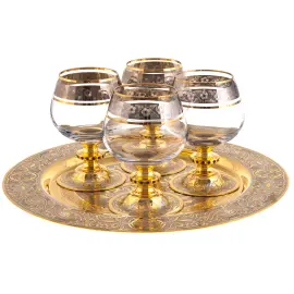 Набор для коньяка "Праздничный" на 4 персоны, Златоуст Набор для коньяка "Праздничный" на 4 персоны, Златоуст