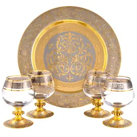 Набор для коньяка "Праздничный" на 4 персоны, Златоуст Набор для коньяка "Праздничный" на 4 персоны, Златоуст