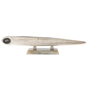 Walrus tusk souvenir "Tiger at a watering hole", scrimshaw