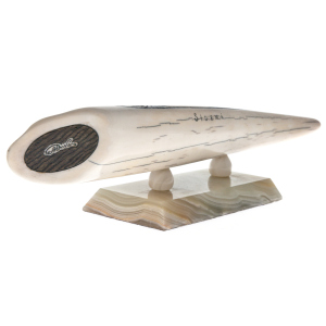 Walrus tusk souvenir "Tiger at a watering hole", scrimshaw