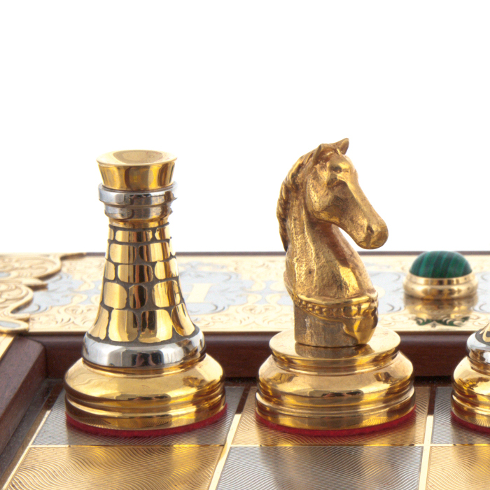 Staunton chess with malachite, Zlatoust