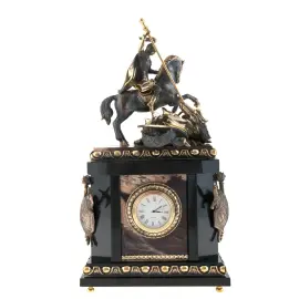 Каминные часы "Рыцарские. Георгий Победоносец" яшма