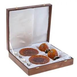 Чайный набор из янтаря "Лев" на 2 персоны