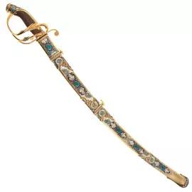 Сабля "Правитель" с бирюзой и эмалями, Златоуст