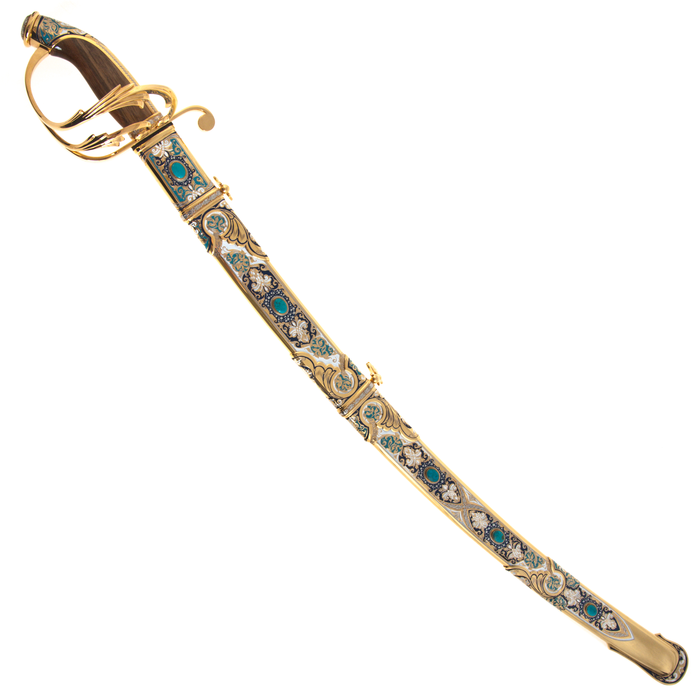 Ruler saber with turquoise and enamels, Zlatoust
