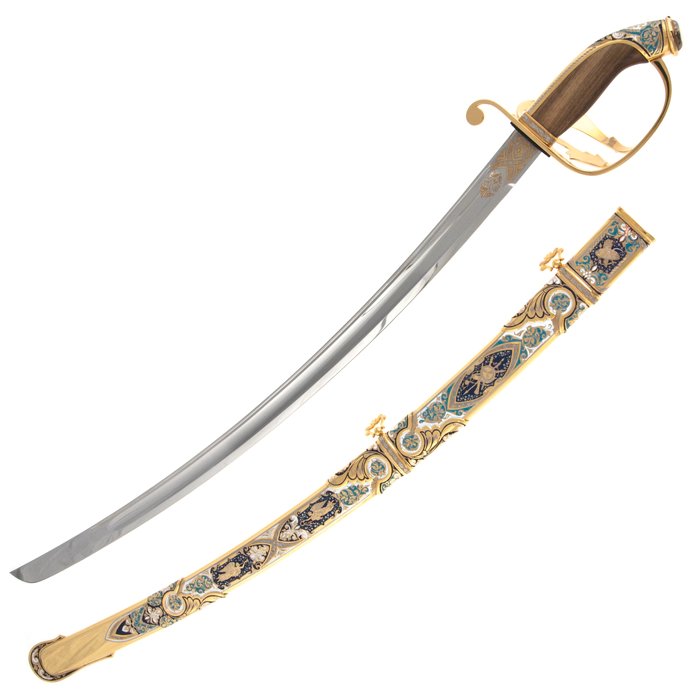 Ruler saber with turquoise and enamels, Zlatoust