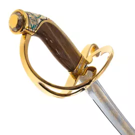 Сабля "Правитель" с бирюзой и эмалями, Златоуст