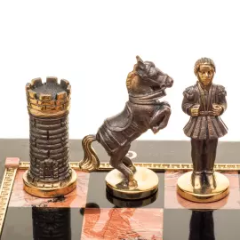 Шахматы из камня "Камелот" (яшма, долерит)